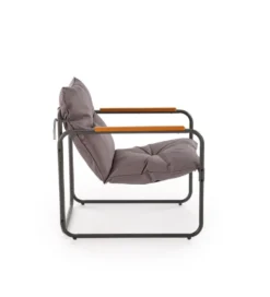 Zestaw ogrodowy HUDSON sofa 116 cm dwa fotele 75 cm ława 68 cm popielaty brązowy