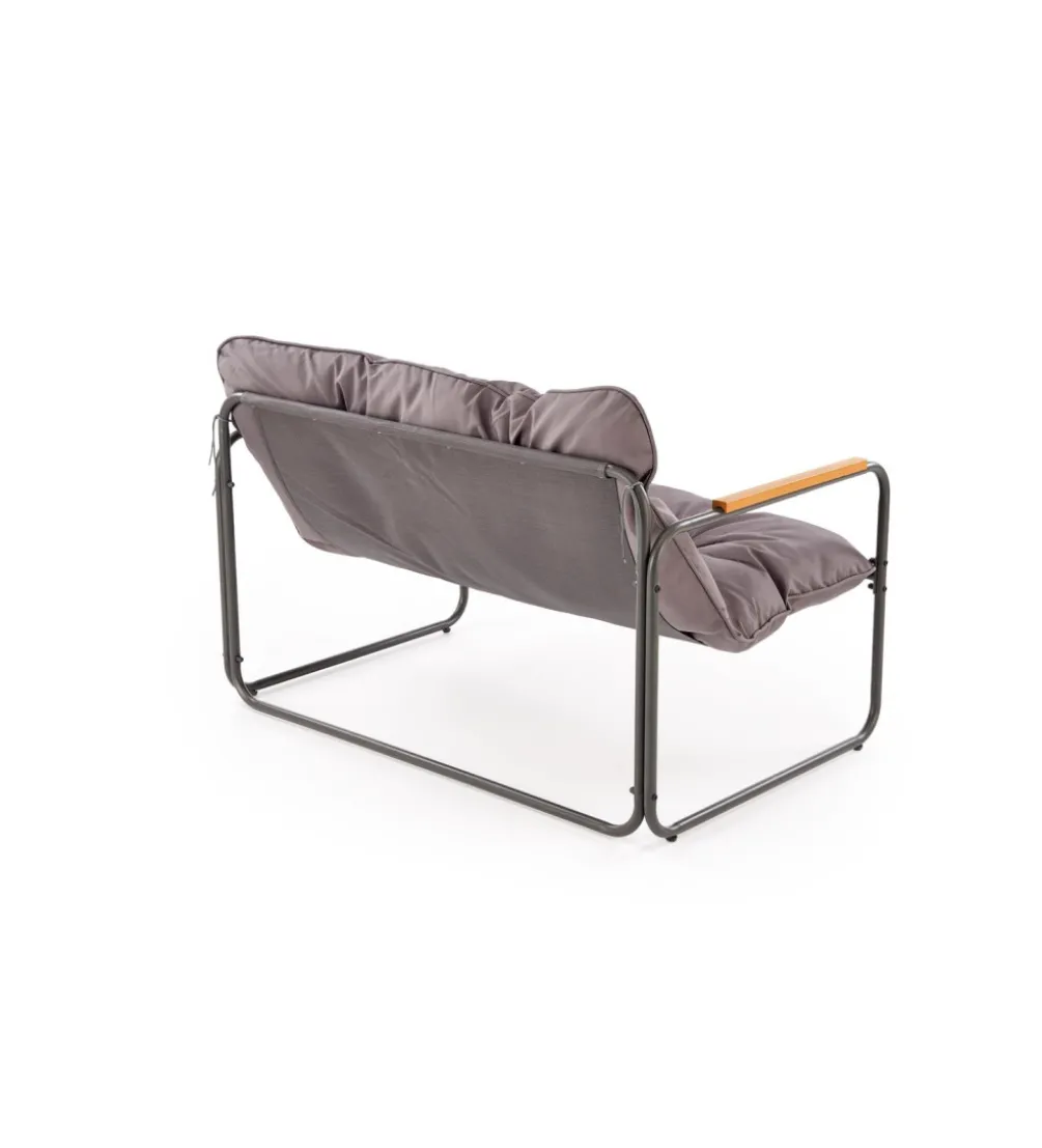 Zestaw ogrodowy HUDSON sofa 116 cm dwa fotele 75 cm ława 68 cm popielaty brązowy