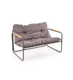 Zestaw ogrodowy HUDSON sofa 116 cm dwa fotele 75 cm ława 68 cm popielaty brązowy