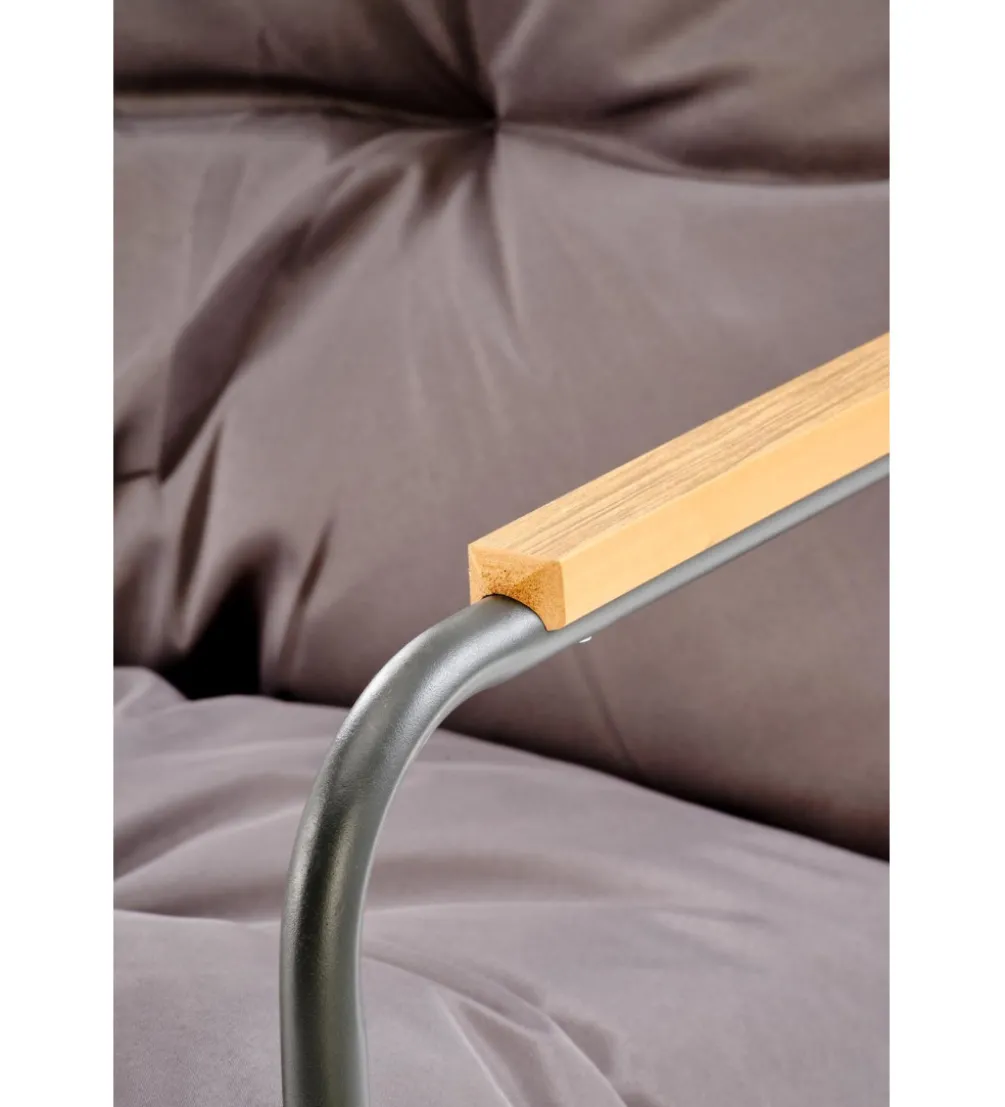 Zestaw ogrodowy HUDSON sofa 116 cm dwa fotele 75 cm ława 68 cm popielaty brązowy