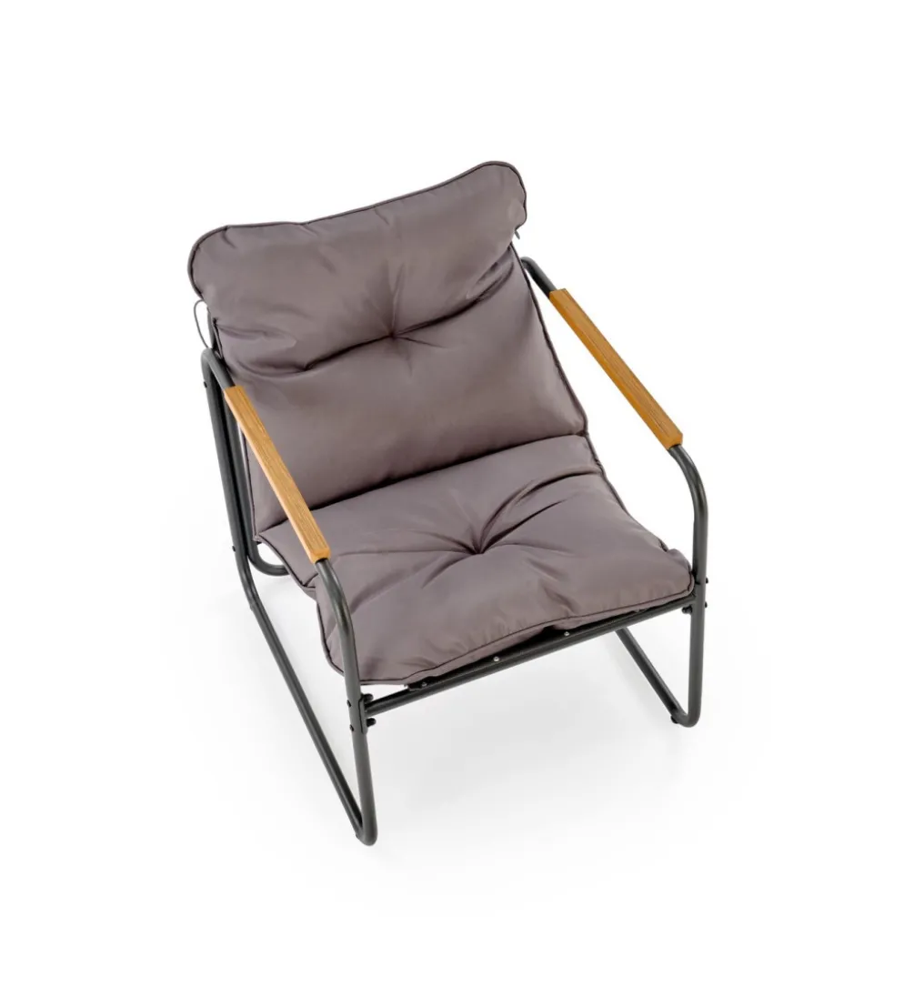 Zestaw ogrodowy HUDSON sofa 116 cm dwa fotele 75 cm ława 68 cm popielaty brązowy