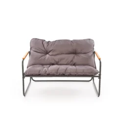 Zestaw ogrodowy HUDSON sofa 116 cm dwa fotele 75 cm ława 68 cm popielaty brązowy