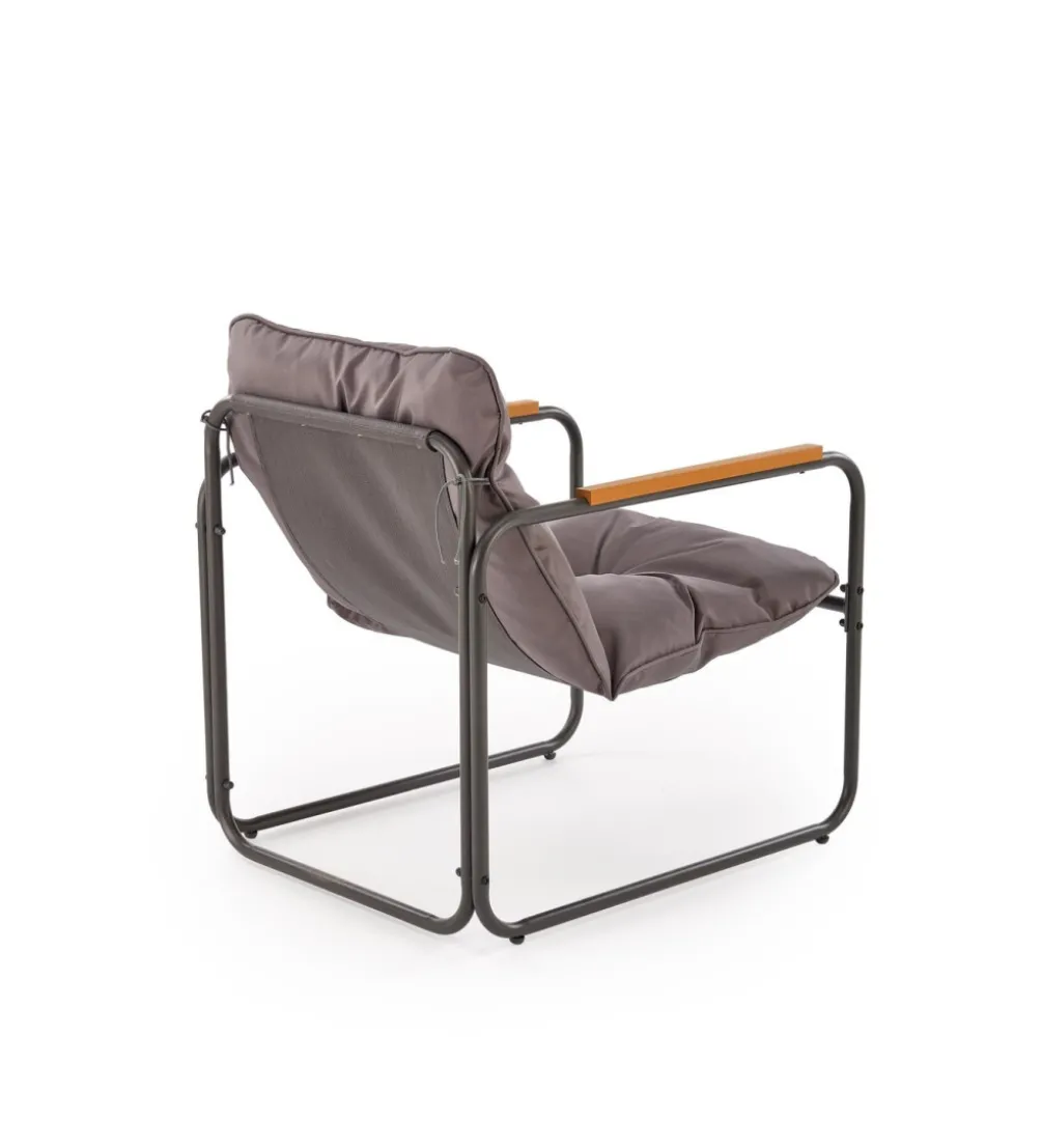 Zestaw ogrodowy HUDSON sofa 116 cm dwa fotele 75 cm ława 68 cm popielaty brązowy