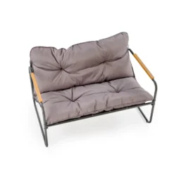 Zestaw ogrodowy HUDSON sofa 116 cm dwa fotele 75 cm ława 68 cm popielaty brązowy