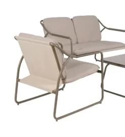 Zestaw ogrodowy OMAMA Szary 2 fotele + sofa + stolik