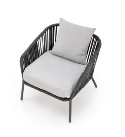 Zestaw ogrodowy ROCCA ciemnoszary - sofa + 2 x fotel + ława