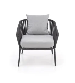 Zestaw ogrodowy ROCCA ciemnoszary - sofa + 2 x fotel + ława