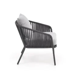 Zestaw ogrodowy ROCCA ciemnoszary - sofa + 2 x fotel + ława