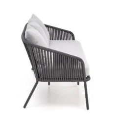 Zestaw ogrodowy ROCCA ciemnoszary - sofa + 2 x fotel + ława