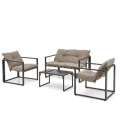Zestaw ogrodowy SHARK brązowy - sofa + 2 x fotel + ława