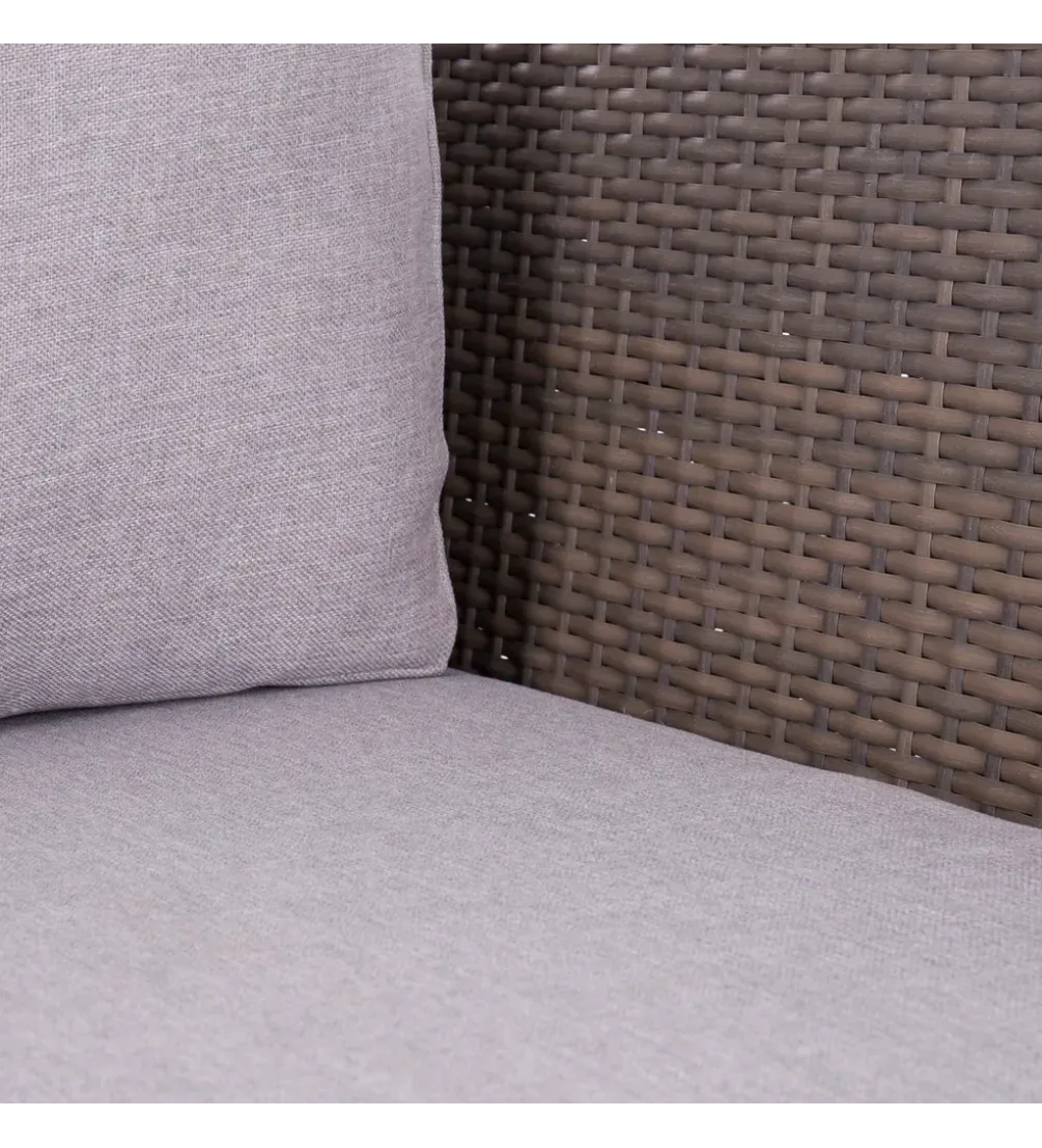 Zestaw ogrodowy TUSERMA 248 cm narożnik 75 cm stolik rattan taupe