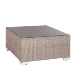 Zestaw ogrodowy TUSERMA 248 cm narożnik 75 cm stolik rattan taupe