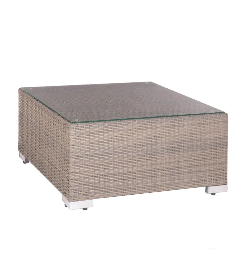 Zestaw ogrodowy TUSERMA 248 cm narożnik 75 cm stolik rattan taupe