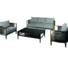 Zestaw ogrodowy TWOSOULME SOFA 198 cm dwa fotele 74 cm i stolik kawowy 128 cm