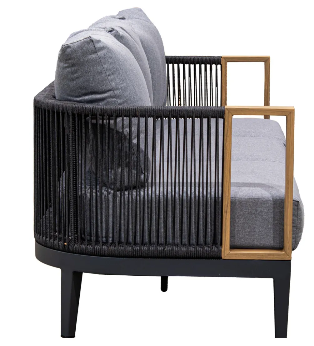 Zestaw ogrodowy TWOSOULME SOFA 198 cm dwa fotele 74 cm i stolik kawowy 128 cm