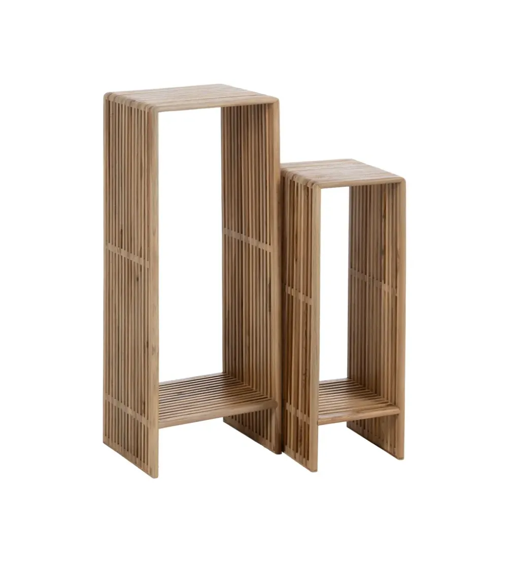 Zestaw 2 regałów BELLAMONTE drewno teak 86 cm 68 cm