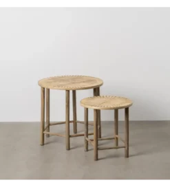 Zestaw stolików BAMBÚ 50 cm 38 cm bambus