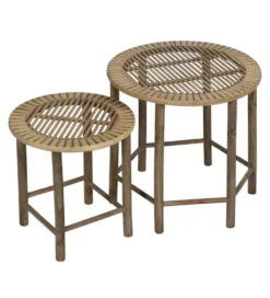 Zestaw stolików BAMBÚ 50 cm 38 cm bambus