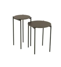 Zestaw 2 stolików bocznych DOMERESU 43 cm i 33 cm ciemno brązowy