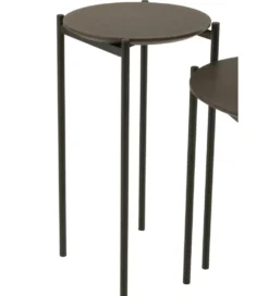 Zestaw 2 stolików bocznych DOMERESU 43 cm i 33 cm ciemno brązowy