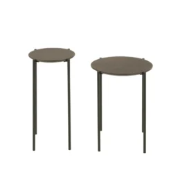 Zestaw 2 stolików bocznych DOMERESU 43 cm i 33 cm ciemno brązowy