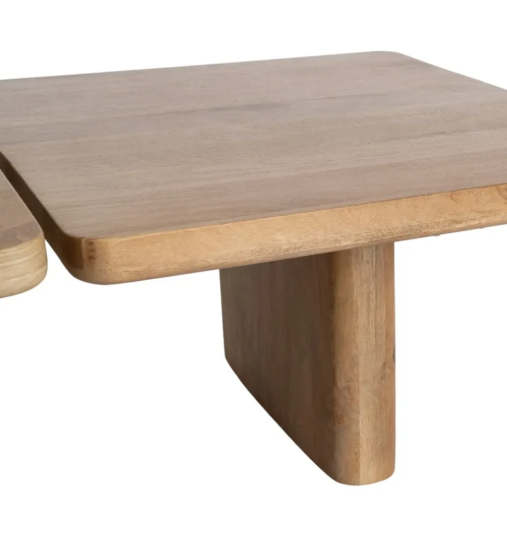 Zestaw 2 stolików kawowych ASANA 120 cm drewno mango