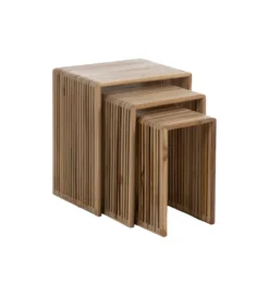 Zestaw 3 stolików kawowych BELLAMONTE 65 cm 55 cm 35 cm naturalnych