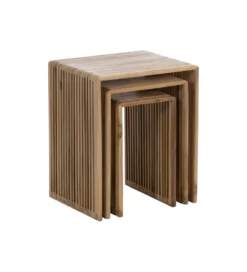 Zestaw 3 stolików kawowych BELLAMONTE 65 cm 55 cm 35 cm naturalnych