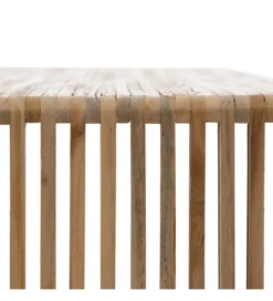 Zestaw 2 stolików kawowych BELLAMONTE 85 cm 75 cm drewno teak