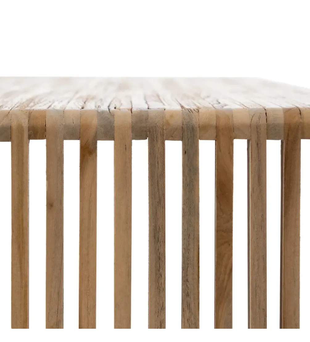 Zestaw 2 stolików kawowych BELLAMONTE 85 cm 75 cm drewno teak