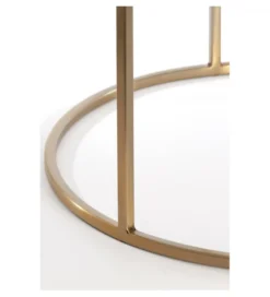 Zestaw 2 stolików kawowych DUARTE 65 cm 75 cm szklane złote brąz