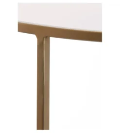 Zestaw 2 stolików kawowych DUARTE 65 cm 75 cm szklane złote brąz