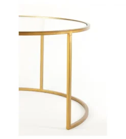 Zestaw 2 stolików kawowych DUARTE 65 cm 75 cm szklane złote