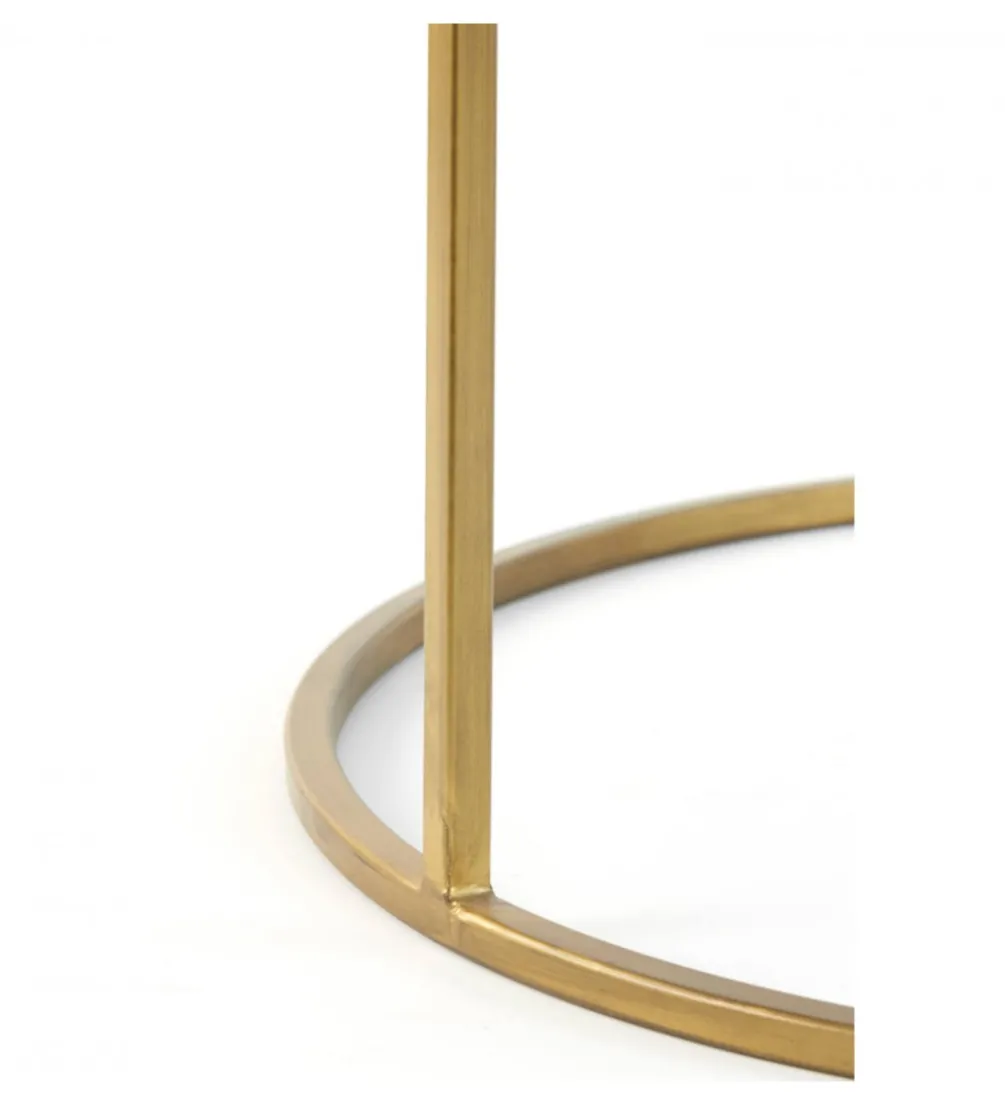 Zestaw 2 stolików kawowych DUARTE 65 cm 75 cm szklane złote szare