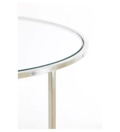 Zestaw 2 stolików kawowych DUARTE 65 cm 75 cm szklane niklowane