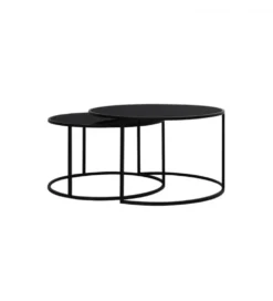 Zestaw 2 stolików kawowych DUARTE 65 cm 75 cm czarne