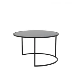 Zestaw 2 stolików kawowych DUARTE 65 cm 75 cm czarne