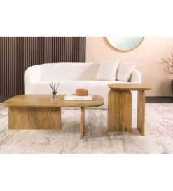 Zestaw 2 stolików kawowych GATSBY 100 cm 45 cm drewno mango