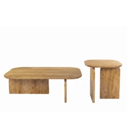 Zestaw 2 stolików kawowych GATSBY 100 cm 45 cm drewno mango