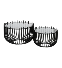 Zestaw 2 stolików kawowych GECMY 68 cm 55 cm czarne