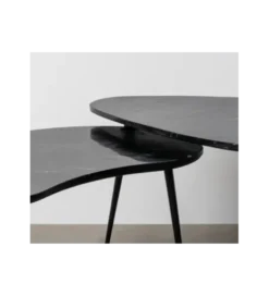 Zestaw 2 stolików kawowych NOVAJ 87 i 83 cm czarne
