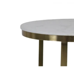 Zestaw 2 stolików kawowych PERLATO 60 cm 75 cm białe antyczny brąz