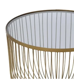 Zestaw 2 stolików kawowych RAG 50 cm 42 cm złote