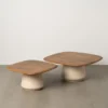 Zestaw 2 stolików kawowych RAGER 90 cm 70 cm drewno mango