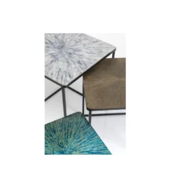 Zestaw 3 stolików kawowych RAY SQUARE 37 cm 43 cm 48 cm
