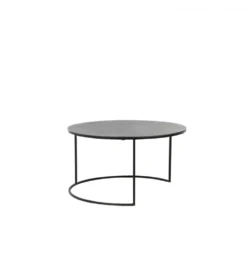 Zestaw 2 stolików kawowych RENGO 61 cm 76 cm antyczny brąz czarny