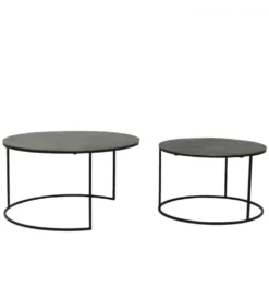 Zestaw 2 stolików kawowych RENGO 61 cm 76 cm antyczny brąz