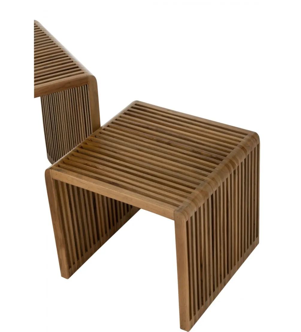 Zestaw 2 stolików kawowych SHELIS 50 cm 40 cm drewno teak