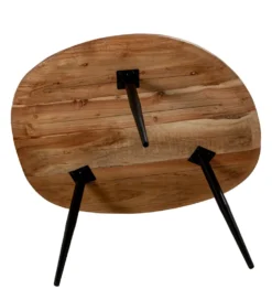 Zestaw 2 stolików kawowych SOBREN 40 i 50 cm drewno mango