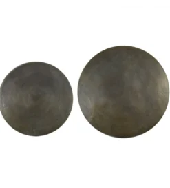 Zestaw 2 stolików kawowych TRELO 62 cm 76 cm antyczny brąz czarny